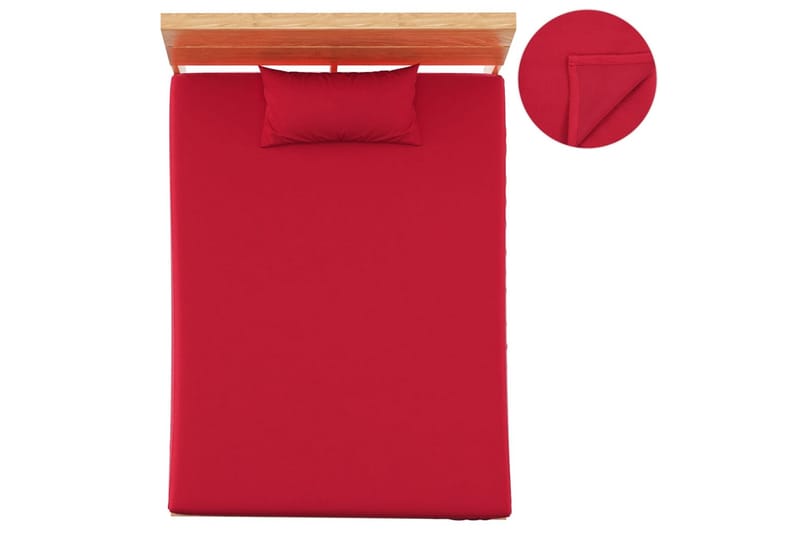 Lakan 2 st polyesterfleece 150x200 cm vinröd - Röd - Textil - Sängkläder - Lakan