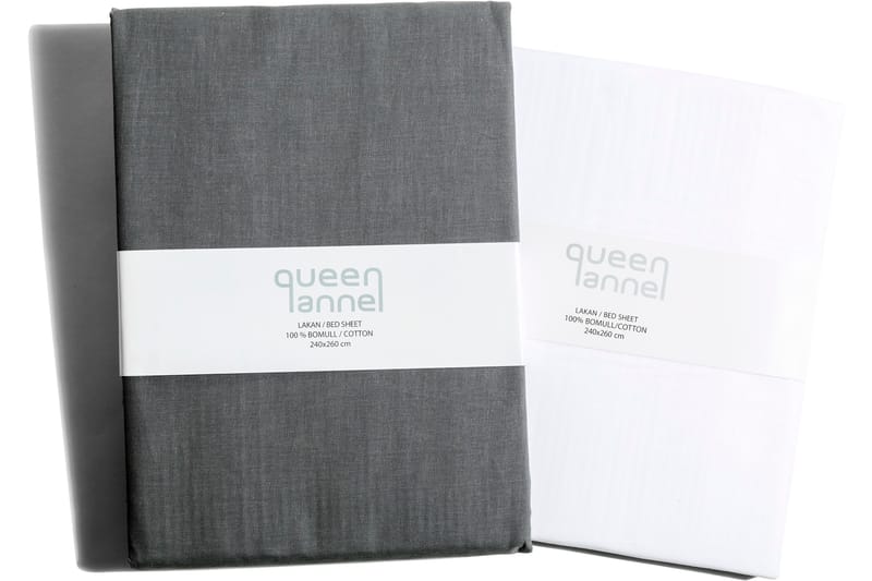 Queen Anne Underlakan Tvåskaft - 260x180cm Grå - Textil & mattor - Sängkläder - Lakan