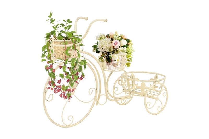 Växtställ cykel vintage stil metall - Vit - Inredning - Konstgjorda växter & plastväxter