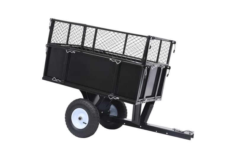 Tippvagn för trädgårdstraktor 150 kg last - Svart - Trädgård & spabad - Trädgårdsskötsel - Trädgårdsredskap & trädgårdsverktyg - Kärror & släp - Transportvagn & trädgårdsvagn