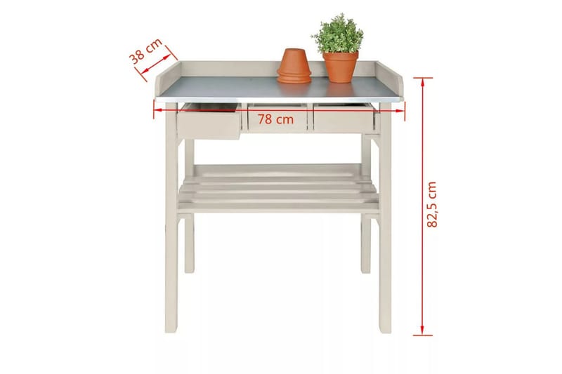 Esschert Design Planteringsbord vit CF29W - Vit - Trädgård & spabad - Trädgårdsskötsel - Växthus - Planteringsbord