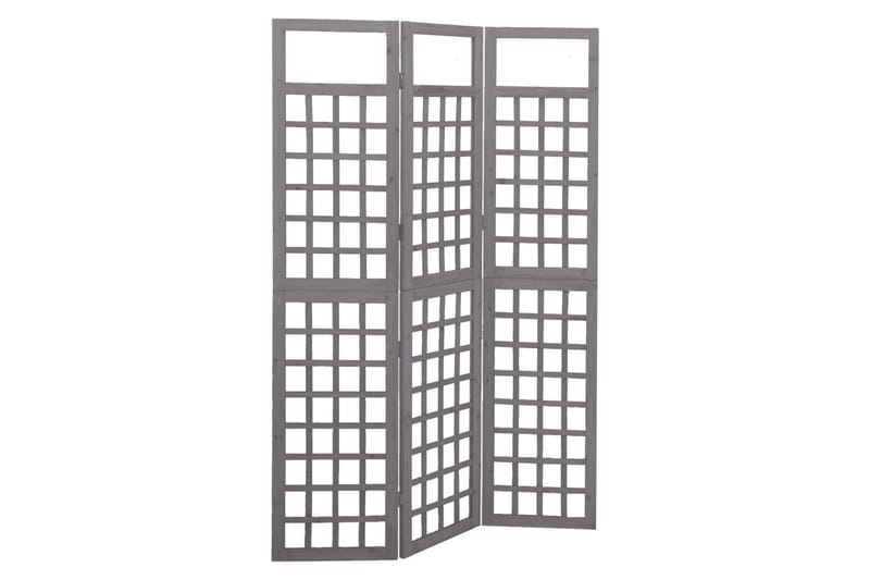 Rumsavdelare/Spaljé 3 paneler massiv gran grå 121x180 cm - Grå - Trädgård & spabad - Trädgårdsskötsel - Växthus - Växthustillbehör