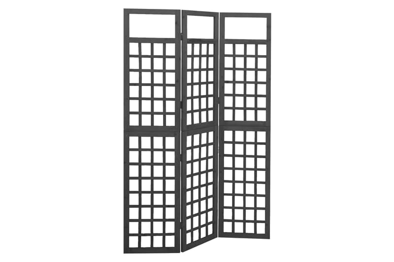 Rumsavdelare/Spaljé 3 paneler massiv gran svart 121x180 cm - Svart - Trädgård & spabad - Trädgårdsskötsel - Växthus - Växthustillbehör
