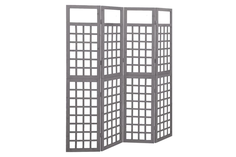 Rumsavdelare/Spaljé 4 paneler massiv furu grå 161x180 cm - Grå - Trädgård & spabad - Trädgårdsskötsel - Växthus - Växthustillbehör