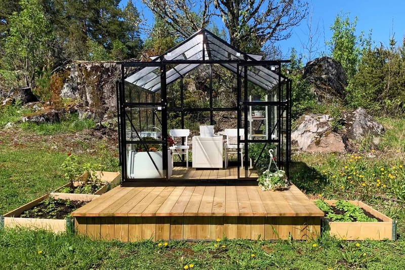 Marvell Växthus 6,4m² - Antracit - Trädgård & spabad - Trädgårdsskötsel - Växthus