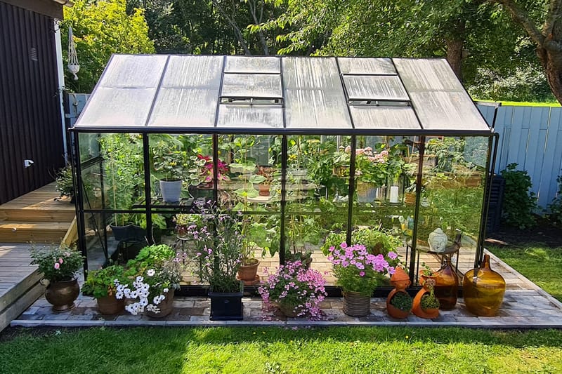 Marvell Växthus 9,6m² - Antracit - Trädgård & spabad - Trädgårdsskötsel - Växthus