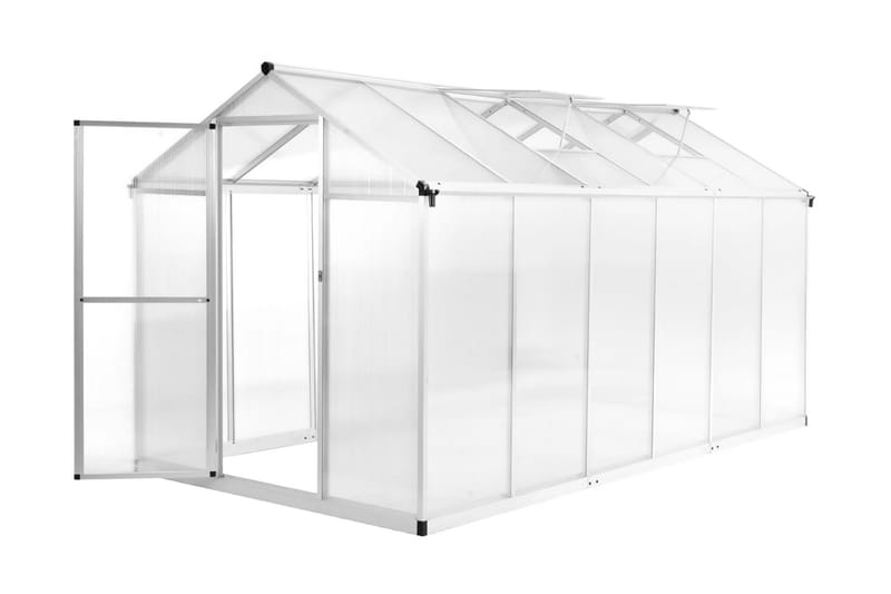 Växthus aluminium 362x190x195 cm 13,41 m³ - Transparent - Trädgård & spabad - Trädgårdsskötsel - Växthus - Fristående växthus