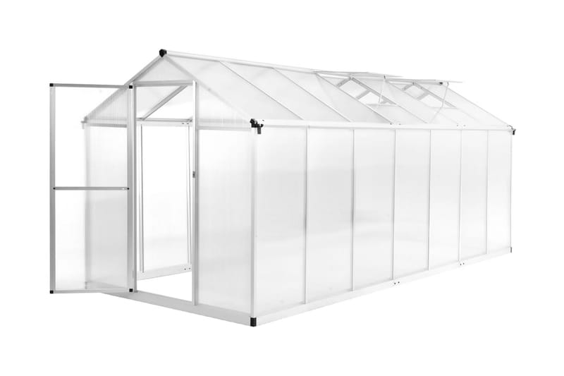 Växthus aluminium 421x190x195 cm 15,6 m³ - Transparent - Trädgård & spabad - Trädgårdsskötsel - Växthus