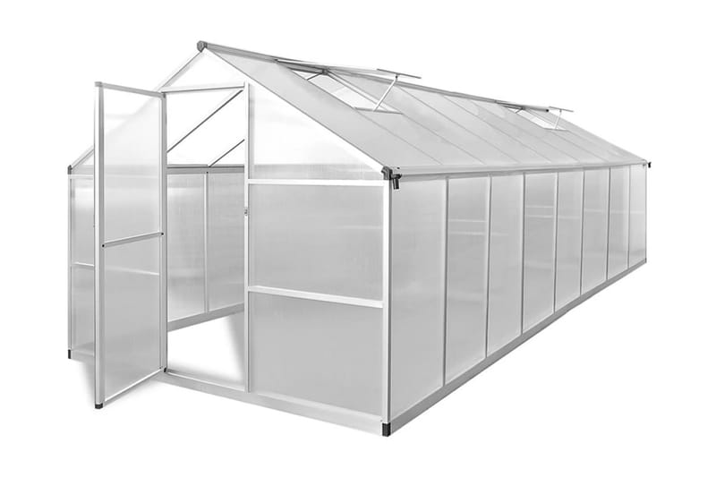 Växthus aluminium 481x250x195 cm 23,44 m³ - Transparent - Trädgård & spabad - Trädgårdsskötsel - Växthus
