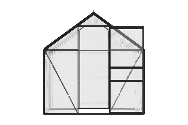 Växthus antracit aluminium 1,33 m² - Grå - Trädgård & spabad - Trädgårdsskötsel - Växthus