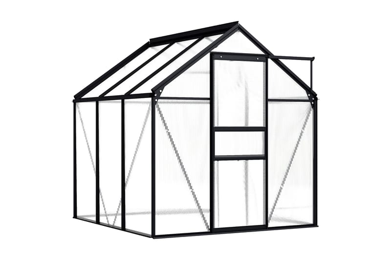 Växthus antracit aluminium 3,61 m² - Grå - Trädgård & spabad - Trädgårdsskötsel - Växthus - Fristående växthus