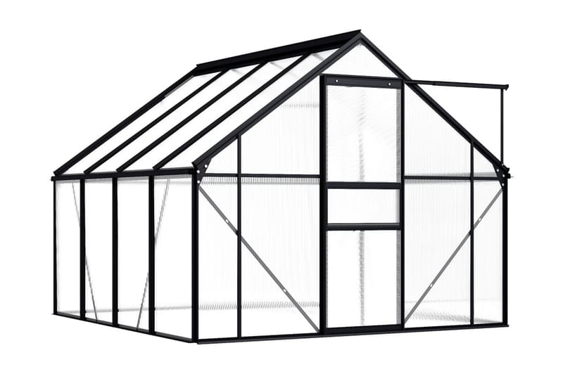 Växthus antracit aluminium 4,75 m³ - Grå - Trädgård & spabad - Trädgårdsskötsel - Växthus