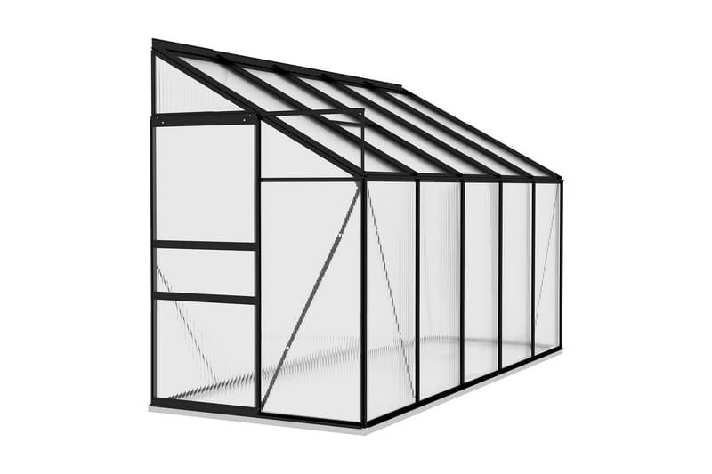 Växthus antracit aluminium 6,5 m³ - Grå - Trädgård & spabad - Trädgårdsskötsel - Växthus