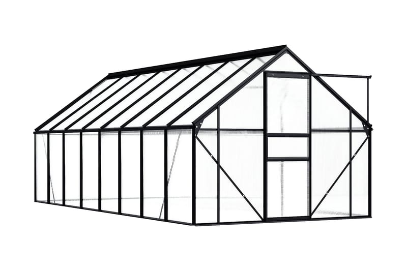 Växthus antracit aluminium 9,31 m³ - Grå - Trädgård & spabad - Trädgårdsskötsel - Växthus