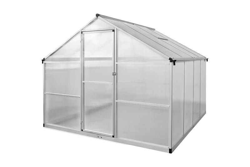 Växthus i förstärkt aluminium med basram 6,05 m² - Transparent - Trädgård & spabad - Trädgårdsskötsel - Växthus - Fristående växthus