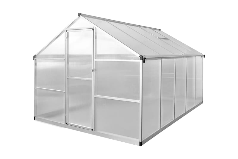 Växthus i förstärkt aluminium med basram 7,55 m² - Transparent - Trädgård & spabad - Trädgårdsskötsel - Växthus - Fristående växthus