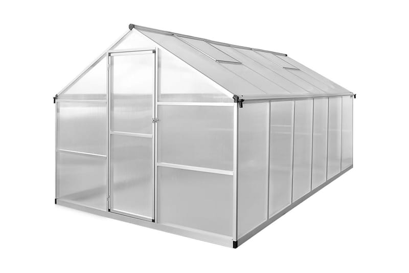 Växthus i förstärkt aluminium med basram 9,025 m² - Transparent - Trädgård & spabad - Trädgårdsskötsel - Växthus - Fristående växthus