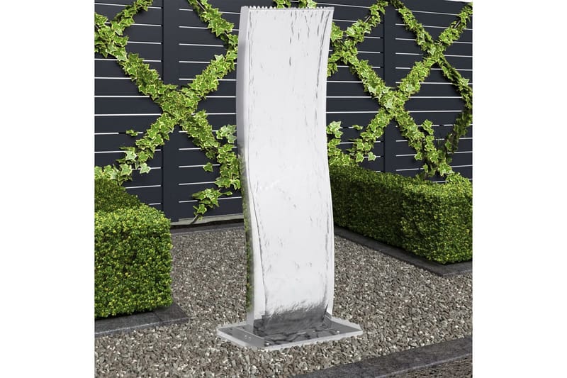 Trädgårdsfontän med pump rostfritt stål 130 cm S-formad - Silver - Trädgård & spabad - Utemiljö - Trädgårdsdekoration - Damm & fontän