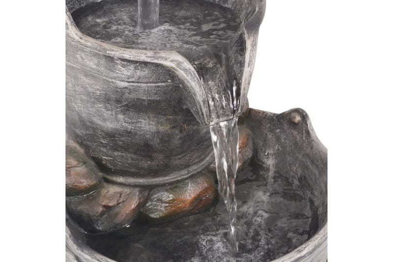 Vattendekoration med kran och hinkar i polyresin - Grå - Trädgård & spabad - Utemiljö - Trädgårdsdekoration - Damm & fontän