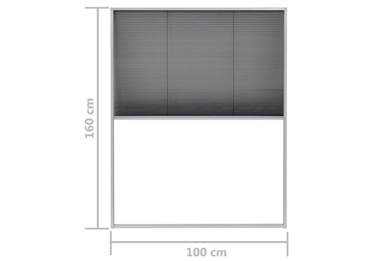 Plisserat insektsnät för fönster aluminium 100x160 cm - Svart - Trädgård & spabad - Utemiljö - Trädgårdsdekoration - Myggnät & insektsnät