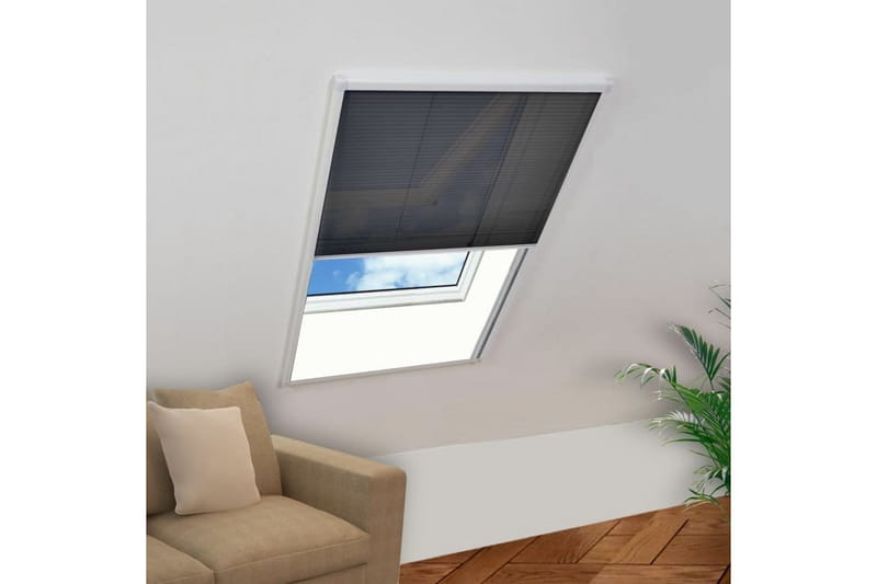 Plisserat insektsnät för fönster aluminium 60x160 cm - Svart - Trädgård & spabad - Trädgårdsskötsel - Odling - Skadedjursbekämpning - Myggskydd
