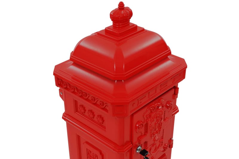 Markpostlåda vintage stil rostfri aluminium röd - Röd - Trädgård & spabad - Utemiljö - Trädgårdsdekoration - Postlåda & post