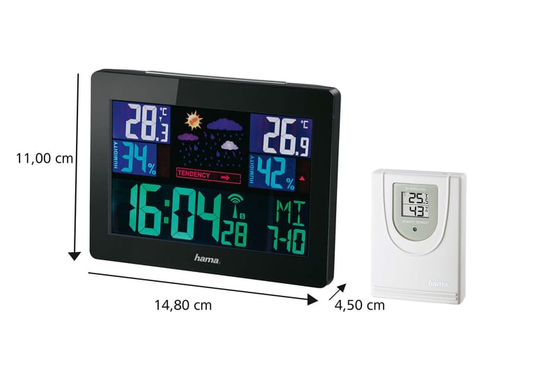 HAMA Väderstation EWS-1400 Color Svart - HAMA - Trädgård & spabad - Utemiljö - Trädgårdsdekoration - Regn & temperatur - Utomhustermometer