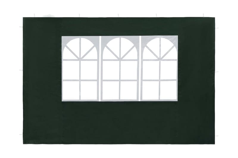 Sidoväggar till partytält 2 st med fönster PE grön - Grön - Trädgård & spabad - Utemiljö - Förvaring utomhus - Trädgårdstält & förvaringstält