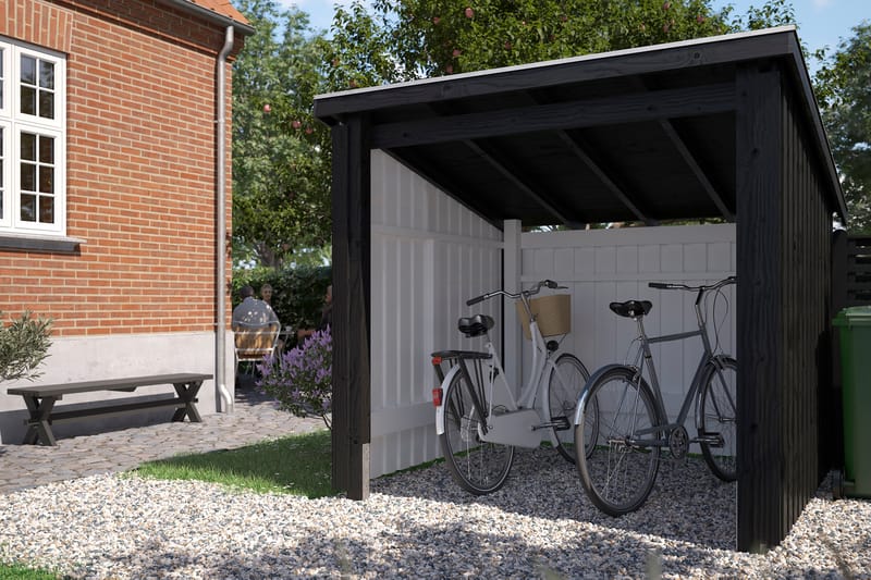 PLUS Nordic Cykelskjul 5 m² - 1 Modul Öppen - Grå - Trädgård & spabad - Uterum & fritidshus - Förråd & bodar - Cykelförråd & cykelställ