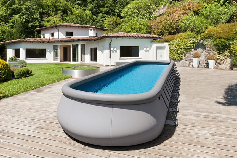 OUTTECH Premium Pool, Stål/PVC, 1220x366x122 cm, oval - Grå - Trädgård & spabad - Utomhusbad - Pool - Nedgrävd pool