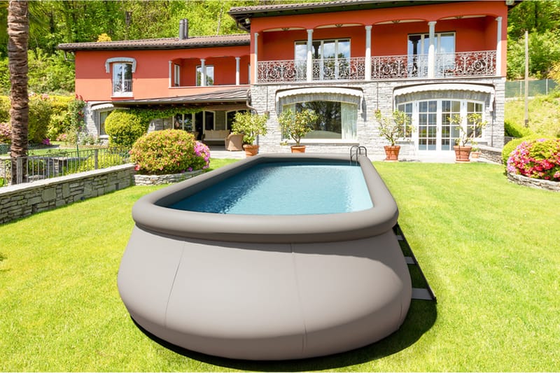 OUTTECH Premium Pool, Stål/PVC, 1220x366x122 cm, oval - Grå - Trädgård & spabad - Utomhusbad - Pool - Pool ovan mark