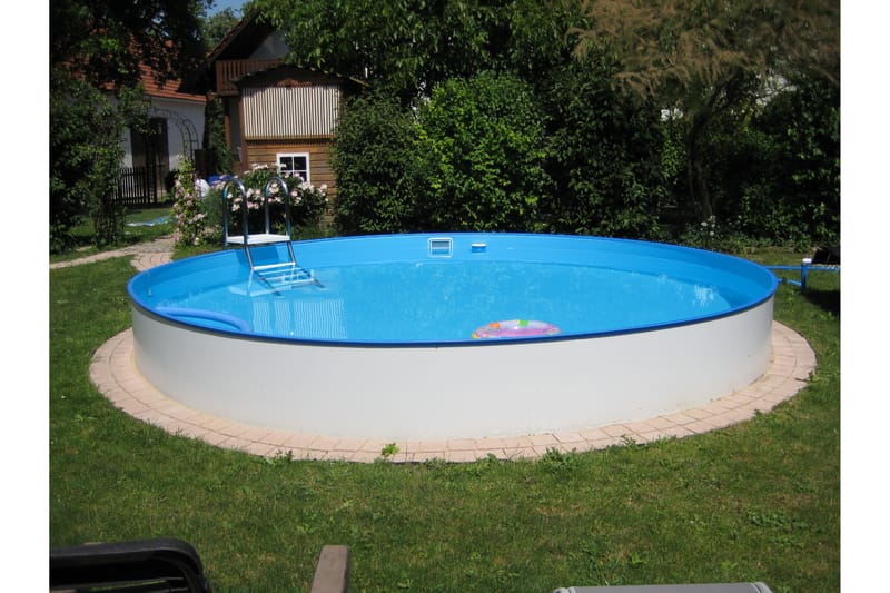 Planet Pool Stålväggspool Premium Rund 3,5x1,2m Inbyggd L:Bl - Planet Pool - Trädgård & spabad - Utomhusbad - Pool - Nedgrävd pool