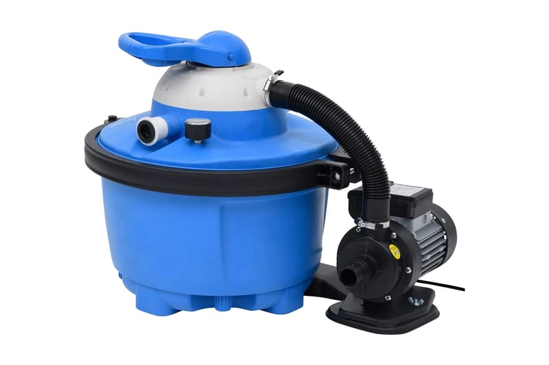 Sandfilterpump blå och svart 385x620x432 mm 200 W 25 L - Trädgård & spabad - Utomhusbad - Pool & sparengöring - Cirkulationspump & poolpump