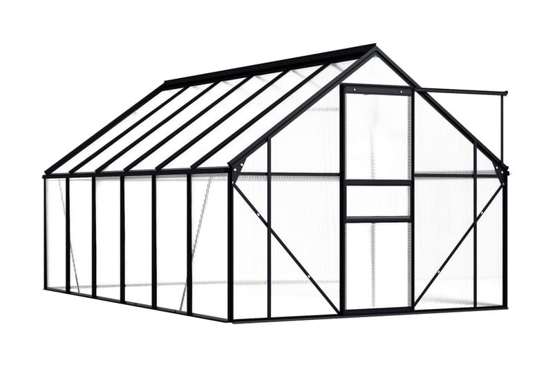 Växthus antracit aluminium 7,03 m³ - Antracit - Trädgård - Odling & trädgårdsskötsel - Växthus