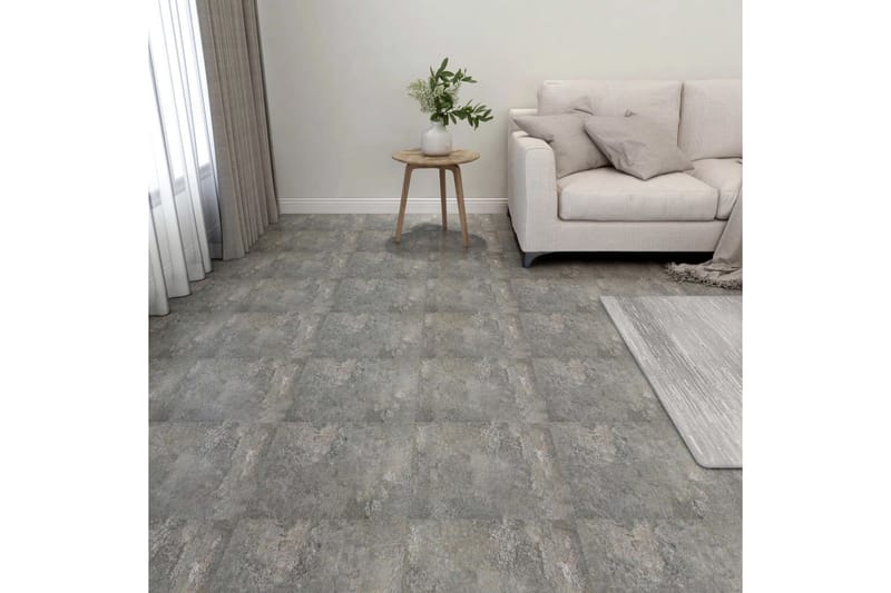 Självhäftande golvplankor 55 st PVC 5,11 m² grå - Grå - Trädgård - Trädgårdsdekoration & utemiljö - Trall