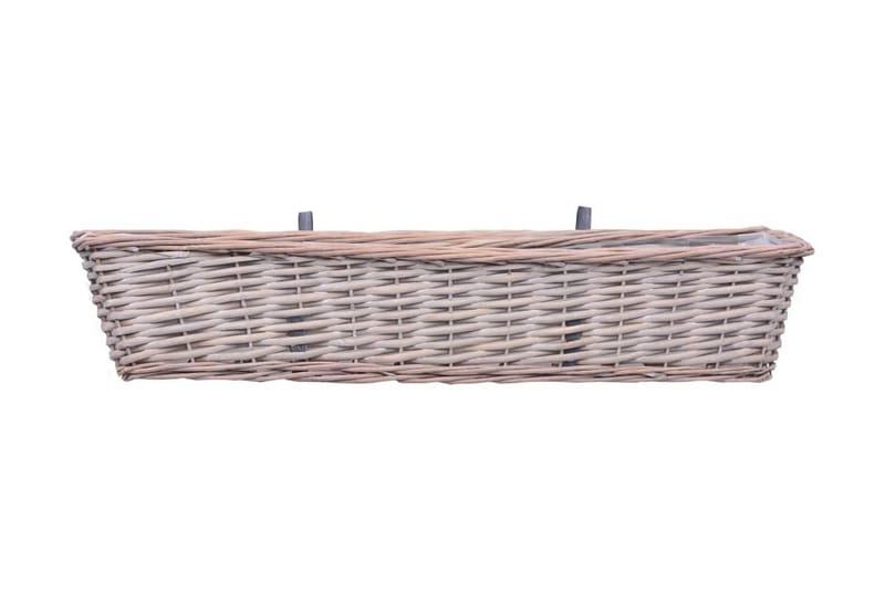 Balkonglåda 2 st korg med PE-foder 80 cm - Brun - Utemöbler - Balkong - Balkongodling - Balkonglåda