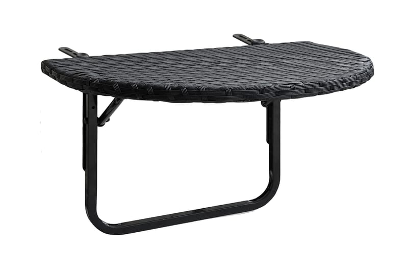 Balkongbord 60x60x32 cm svart konstrotting - Svart - Utemöbler - Balkong - Balkongmöbler - Balkongbord - Balkongbord hängande