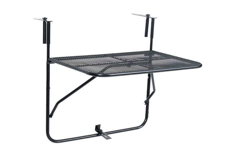 Balkongbord svart 60x40 cm stål - Svart - Utemöbler - Balkong - Balkongmöbler - Balkongbord - Balkongbord hängande