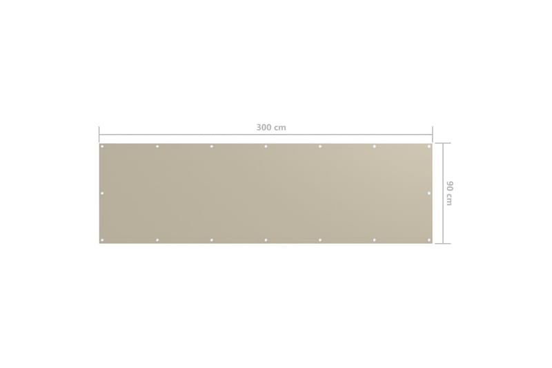 Balkongskärm beige 90x300 cm oxfordtyg - Beige - Utemöbler - Balkong - Säkerhet & vindskydd balkong - Balkongskydd & insynsskydd balkong