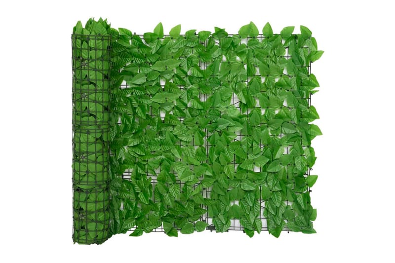 Balkongskärm gröna blad 400x100 cm