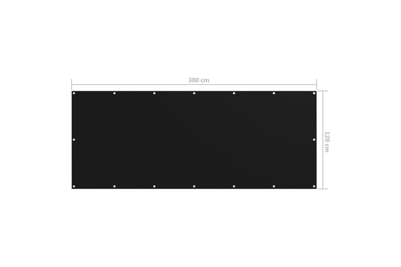 Balkongskärm svart 120x300 cm oxfordtyg - Svart - Utemöbler - Balkong - Säkerhet & vindskydd balkong - Balkongskydd & insynsskydd balkong