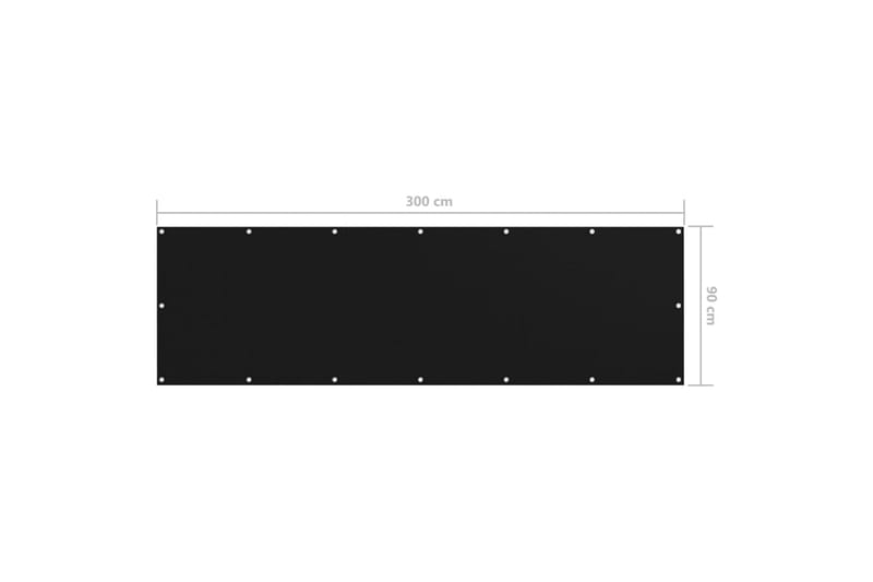 Balkongskärm svart 90x300 cm oxfordtyg