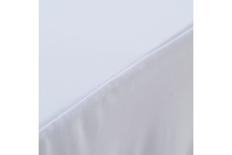 Bordsöverdrag 2 st stretch golvlångt vit 120x60,5x74 cm - Vit - Utemöbler - Dynförvaring & möbelskydd - Överdrag utemöbler