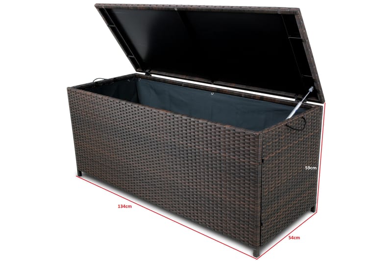 Bräcke Dynbox 134 cm - Brun - Utemöbler - Dynförvaring & möbelskydd - Dynboxar & dynlådor