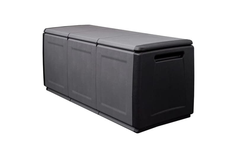 Dynbox 138x53x57 cm 330 L mörkgrå och svart - Grå - Utemöbler - Dynförvaring & möbelskydd - Dynboxar & dynlådor