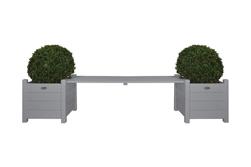 Esschert Design Blomlådor med bänk Grå CF33G - Grå - Utemöbler - Övrigt utemöbler - Tillbehör utomhus - Utomhuskrukor