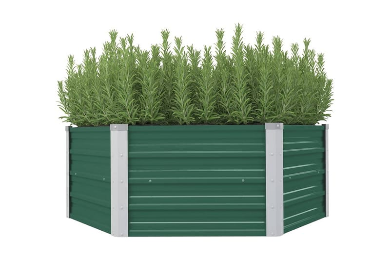 Odlingslåda 129x129x46 cm galvaniserat stål grön - Grön - Utemöbler - Övrigt utemöbler - Tillbehör utomhus - Utomhuskrukor