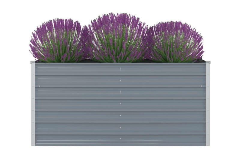 Odlingslåda 160x80x77 cm galvaniserad stål grå - Grå - Trädgård & spabad - Trädgårdsskötsel - Odling - Planteringskärl & blomkruka - Blomlåda