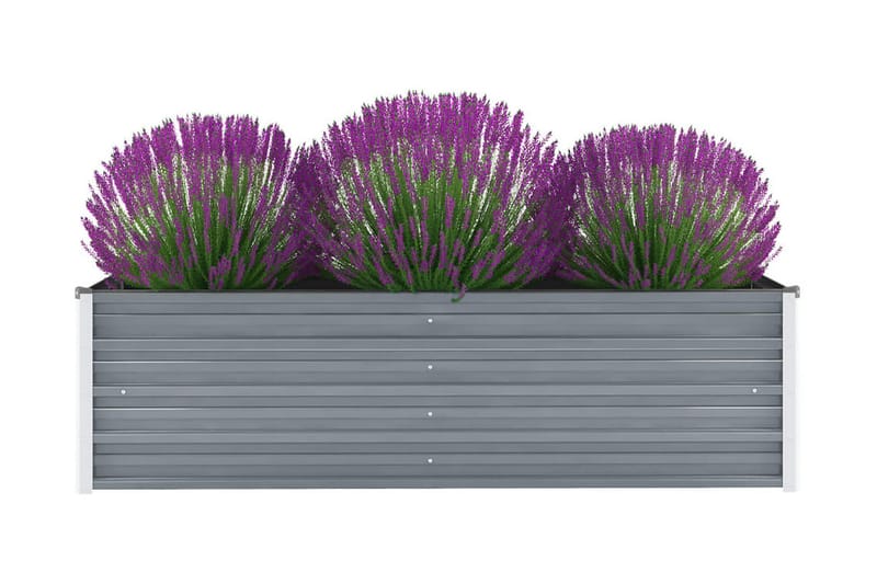 Odlingslåda upphöjd galvaniserat stål 160x40x45 cm grå - Grå - Trädgård & spabad - Trädgårdsskötsel - Odling - Planteringskärl & blomkruka - Blomlåda