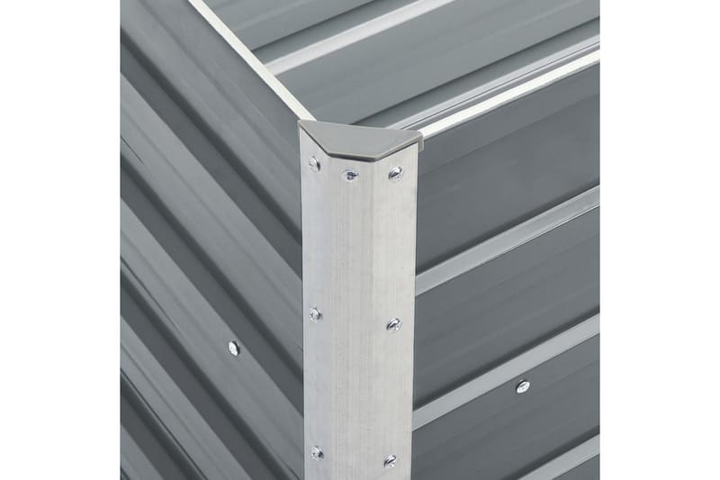 Odlingslåda upphöjd galvaniserat stål 240x40x77 cm grå - Grå - Utemöbler - Övrigt utemöbler - Tillbehör utomhus - Utomhuskrukor